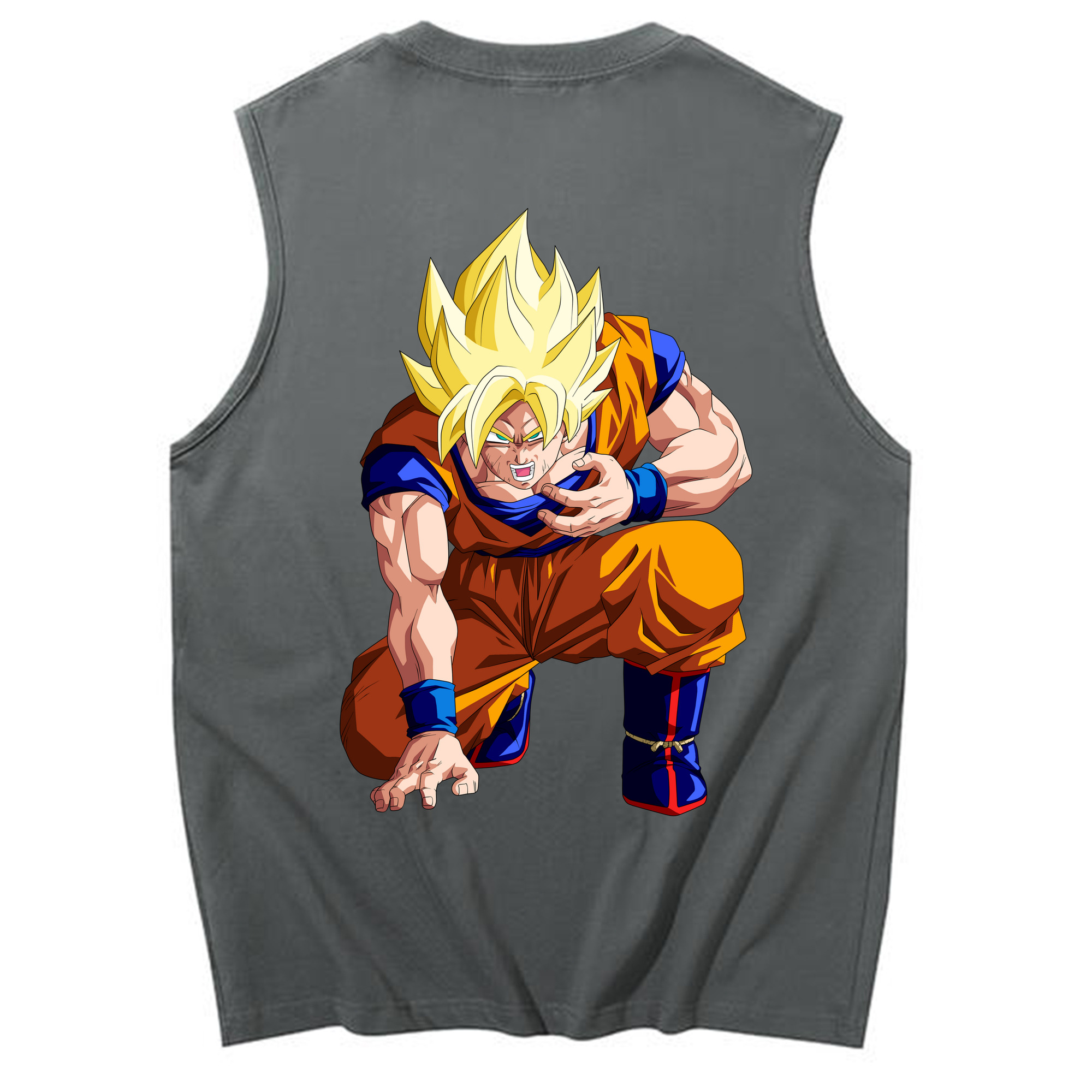 （画像用） ドラゴンボール 孫悟空（そん ごくう）Son Goku カカロット DRAGON BALL Kakarotto コットン100％タンクトップ（背面プリント）